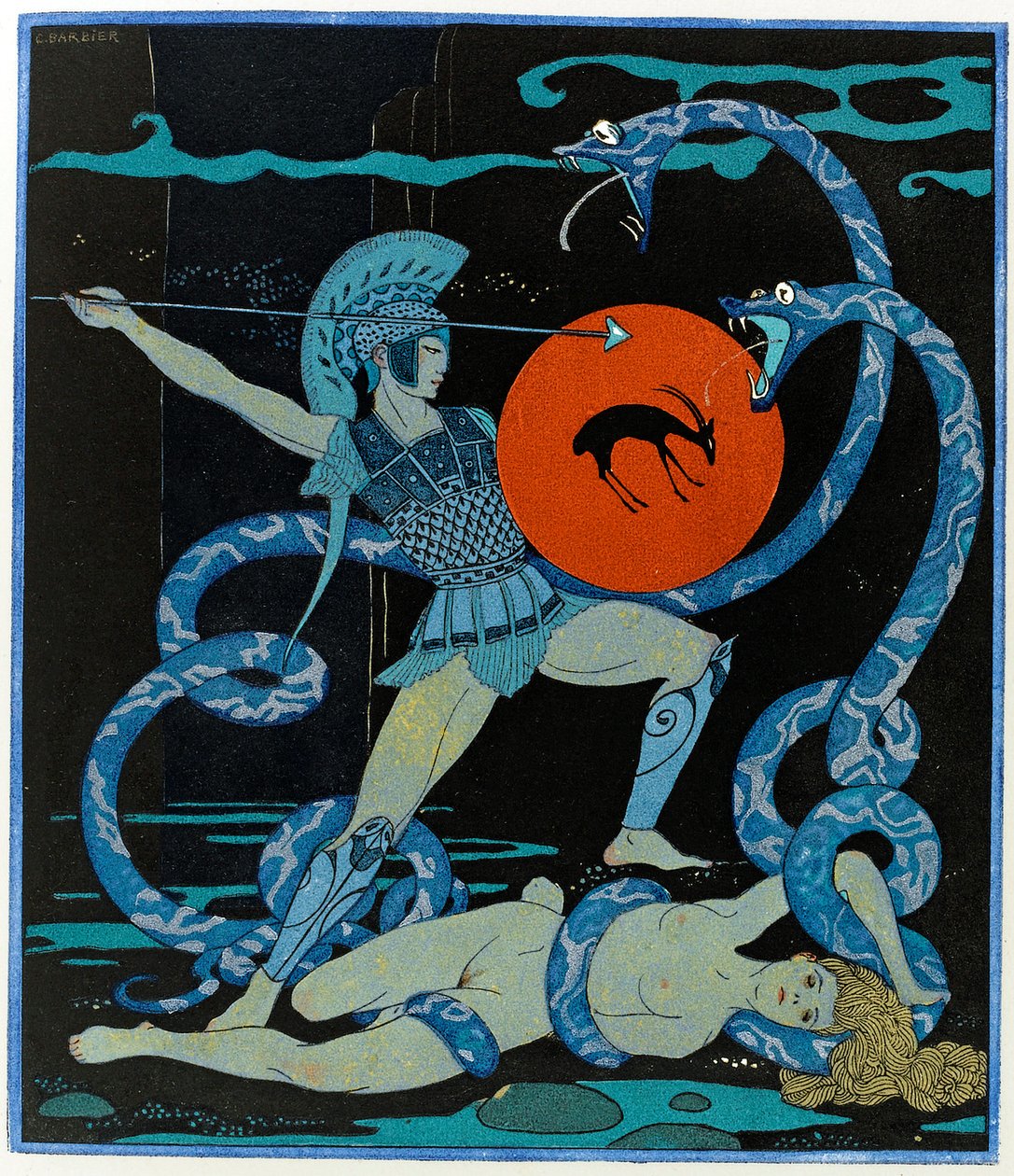 Ilustração de Les Chansons de Bilitis de Georges Barbier