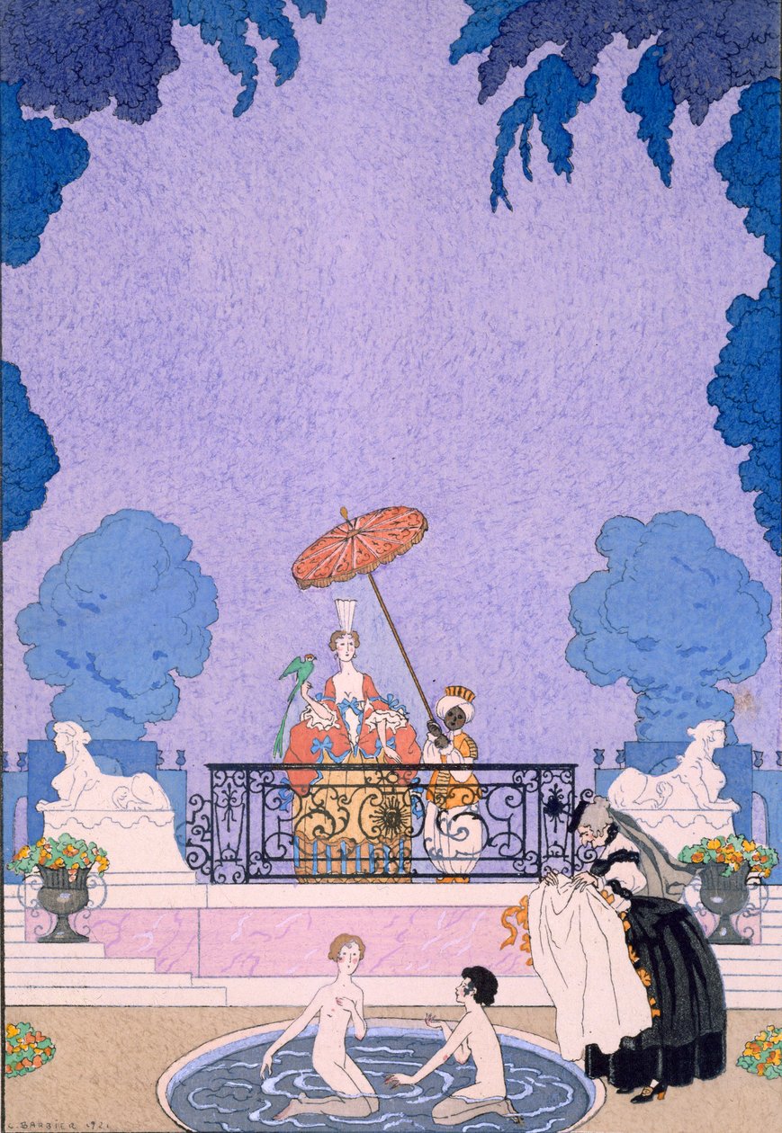 Ilustração de um livro de contos de fadas de Georges Barbier