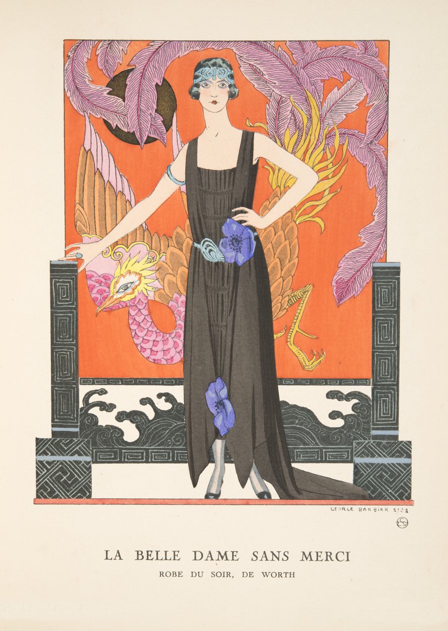 La Belle Dame Sans Merci, de uma Colecção de Placas de Moda de Georges Barbier