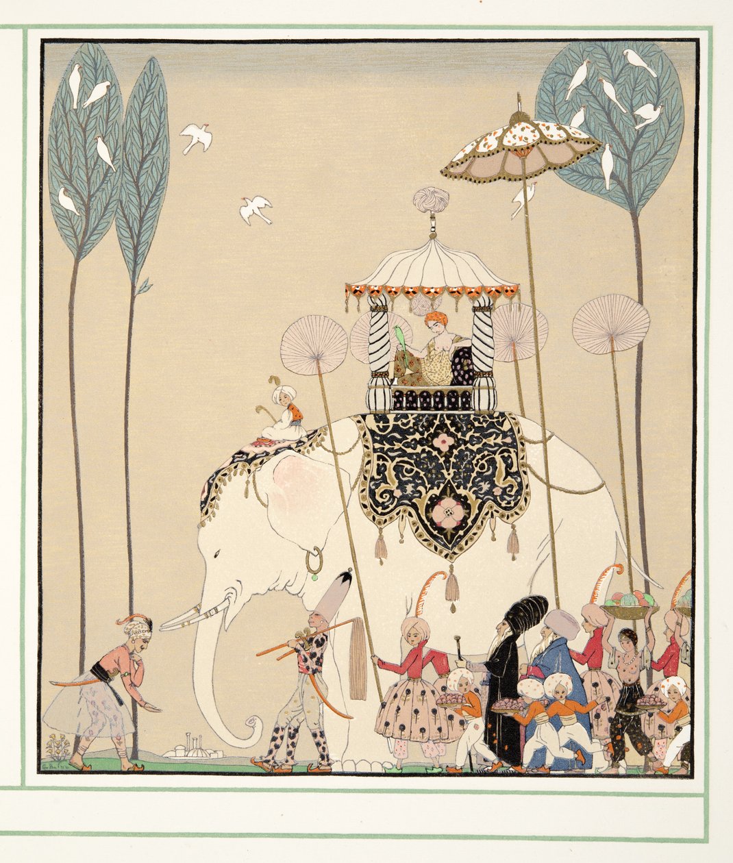 La Belle Missous de Personages de Comedie, pub. 1922 (impressão a estêncil) de Georges Barbier