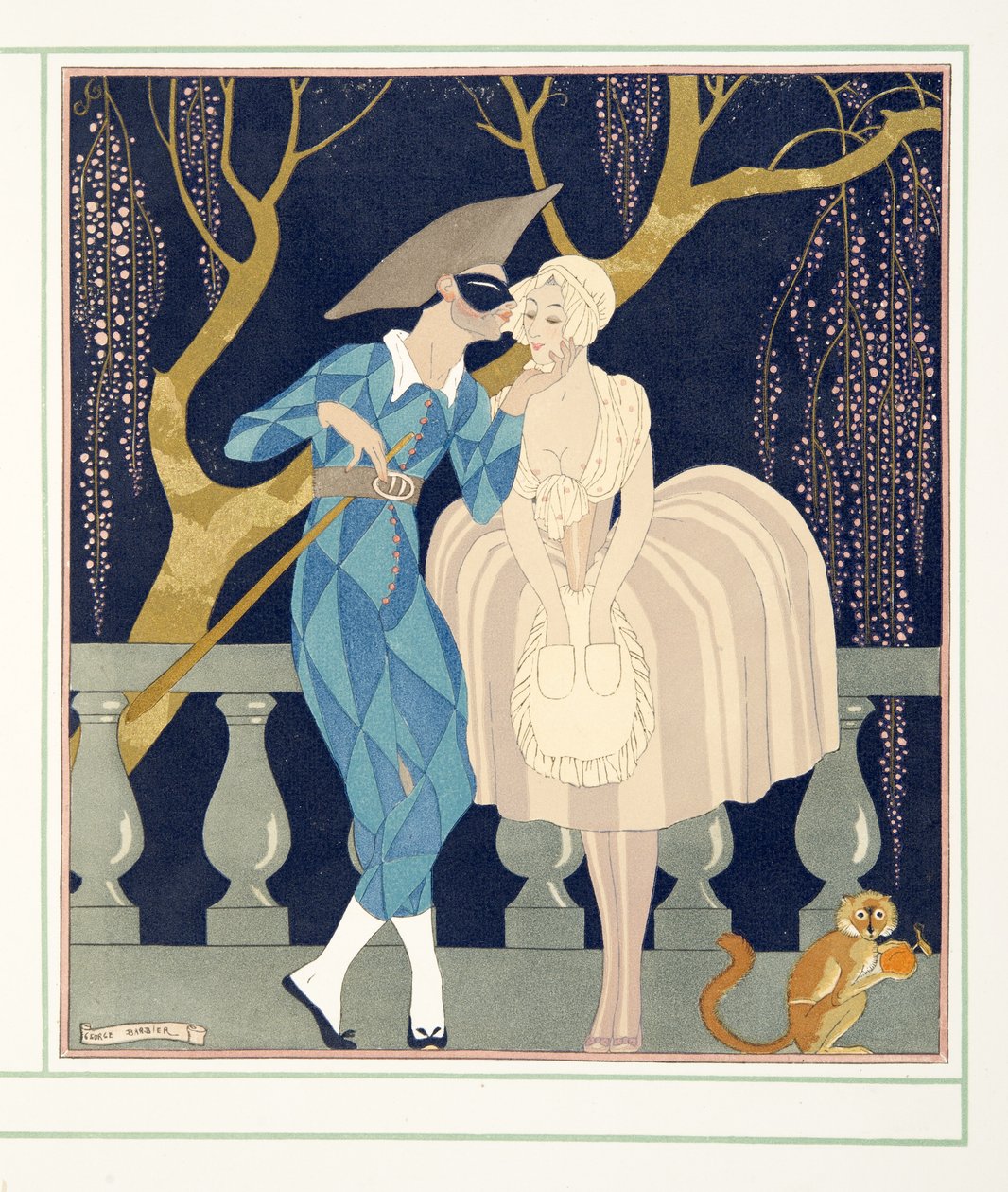 La Finette, de Personages de Comedie, pub. 1922 (impressão a estêncil) de Georges Barbier