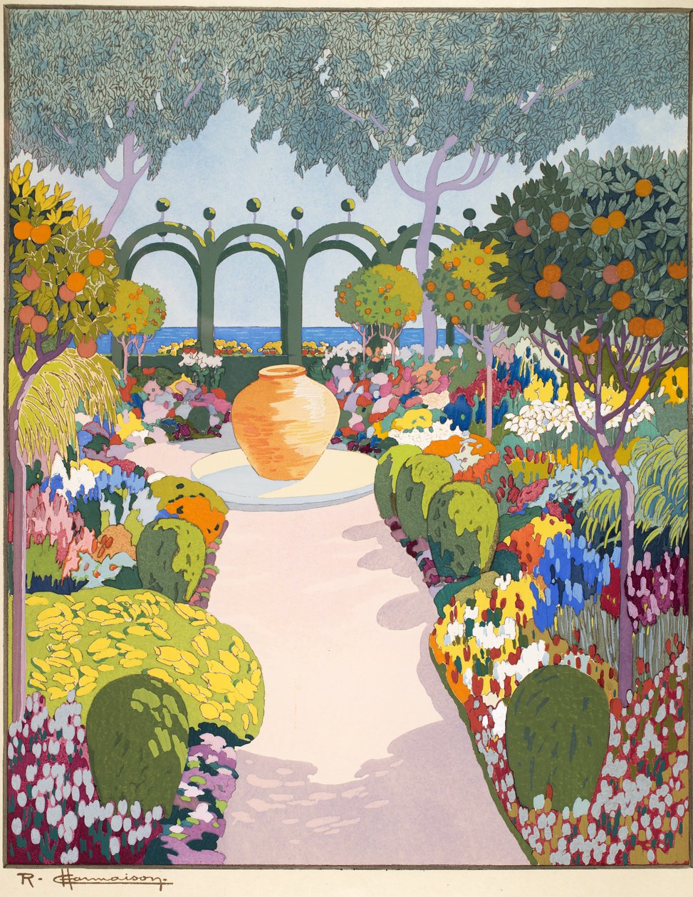 La Jarre, pub. Paris 1919 (estampa de stencil) de Georges Barbier