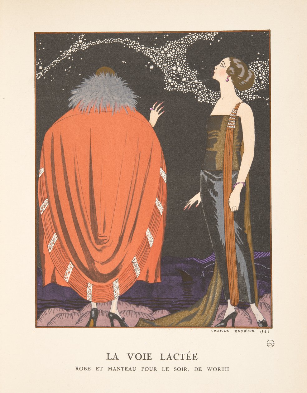 A Via Láctea, de uma coleção de pratos de moda de Georges Barbier