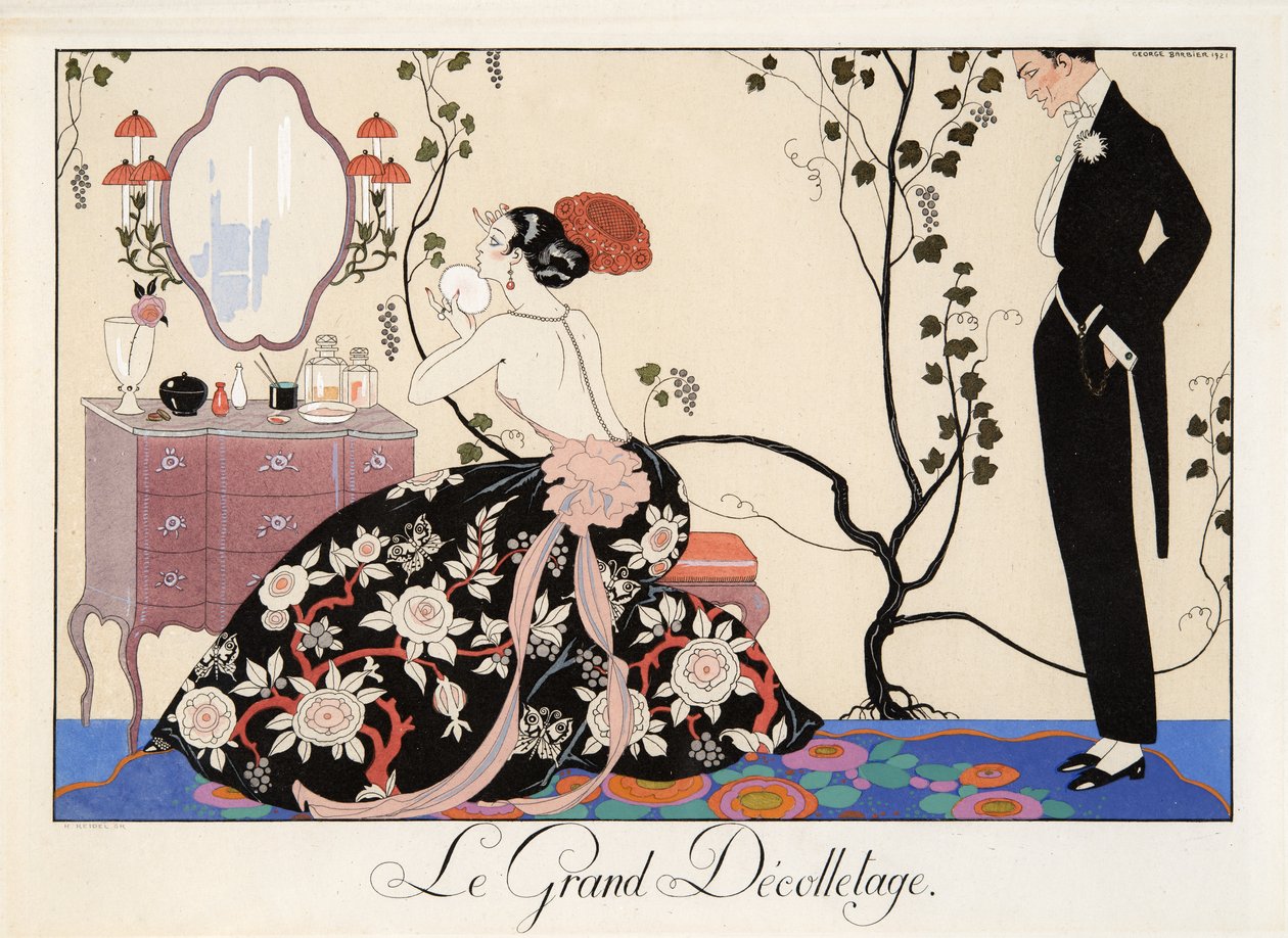 Le Grand Décolletage, gravura de H. Reidel de Georges Barbier