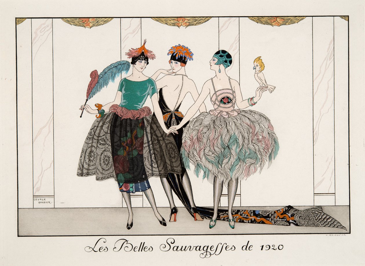 Os Belos Selvagens de 1920, gravura de H. Reidel de Georges Barbier