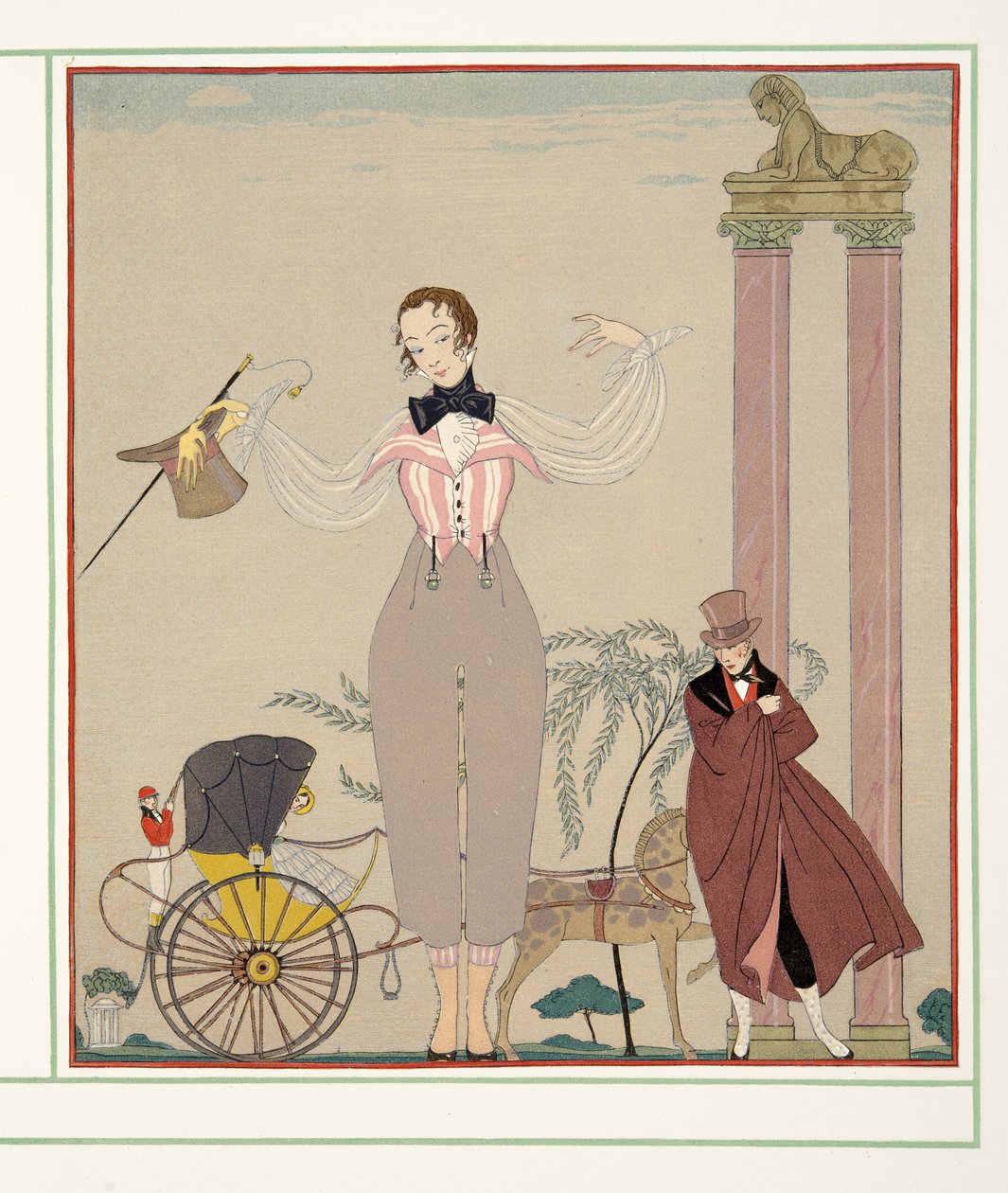 Mademoiselle de Maupin, de Personages de Comedie, pub. 1922 (impressão em estêncil) de Georges Barbier