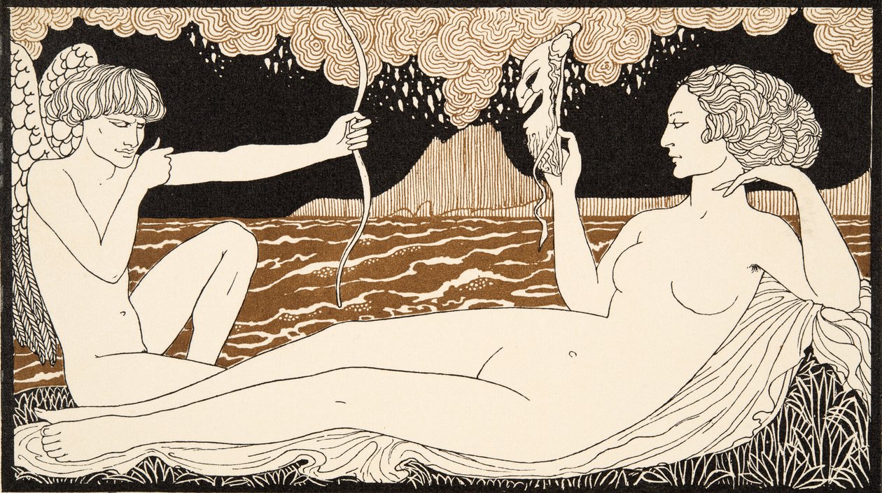 Personages de Comedie, detalhe da capa, pub. 1922 (impressão pochoir) de Georges Barbier