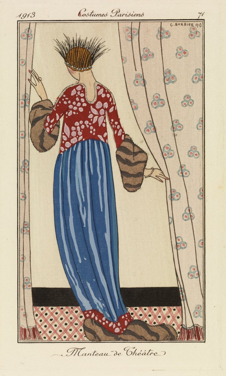 Prato 71 de "Costumes Parisiens" (trajes parisienses) de Georges Barbier