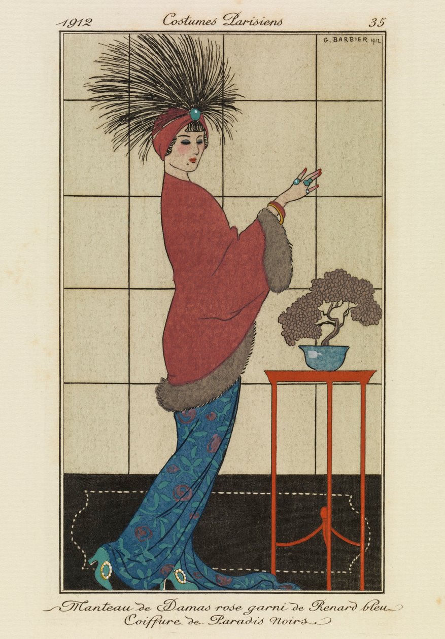 Prato de "Costumes Parisiens". de Georges Barbier