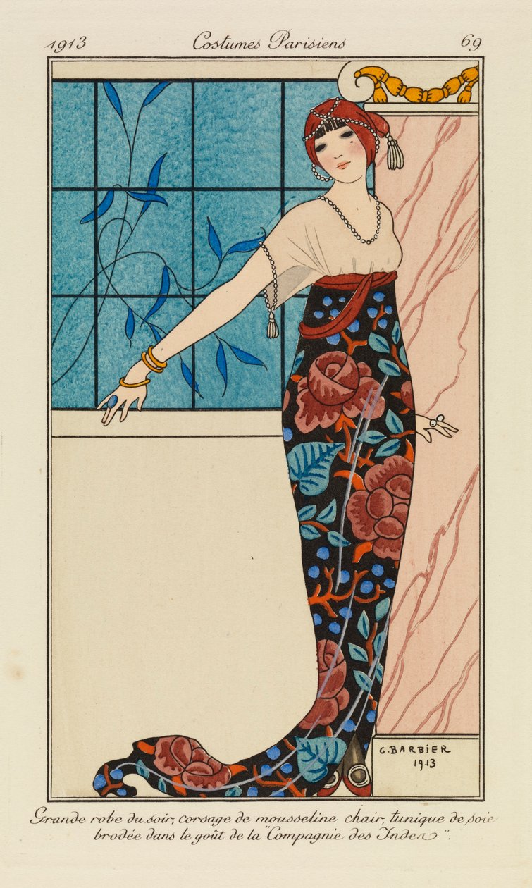 Prato de "Costumes Parisiens". de Georges Barbier