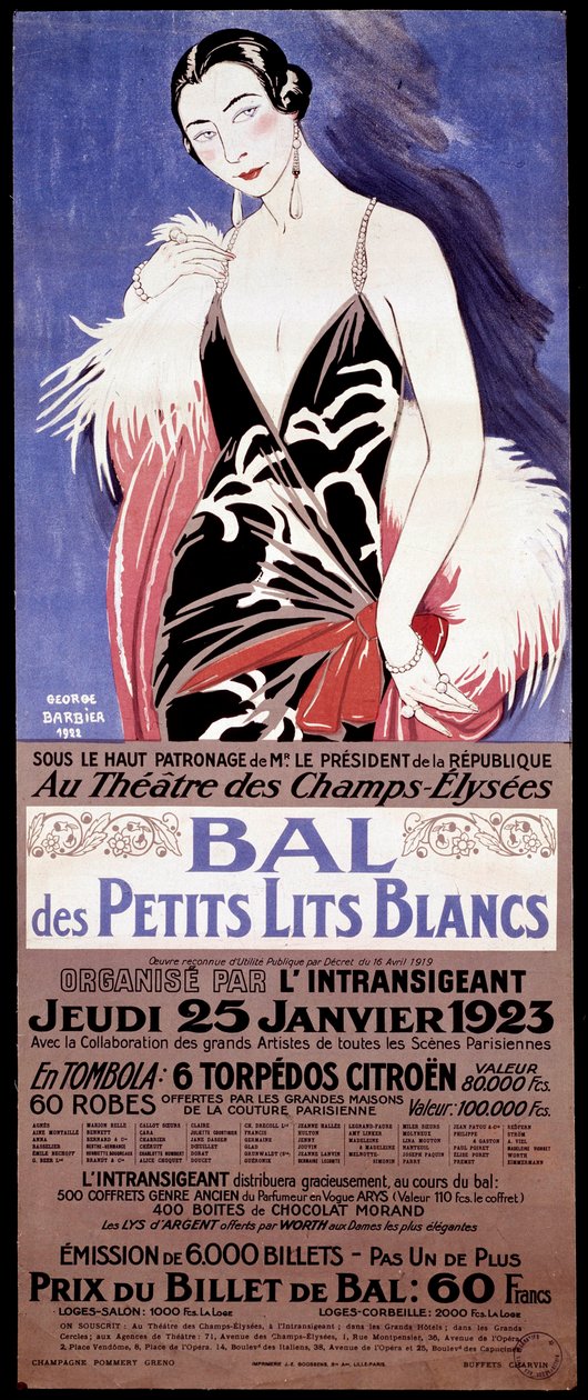 Cartaz “” Au Theatre des Champs-Elysees - Le bal des petits lits blanc organizado por l