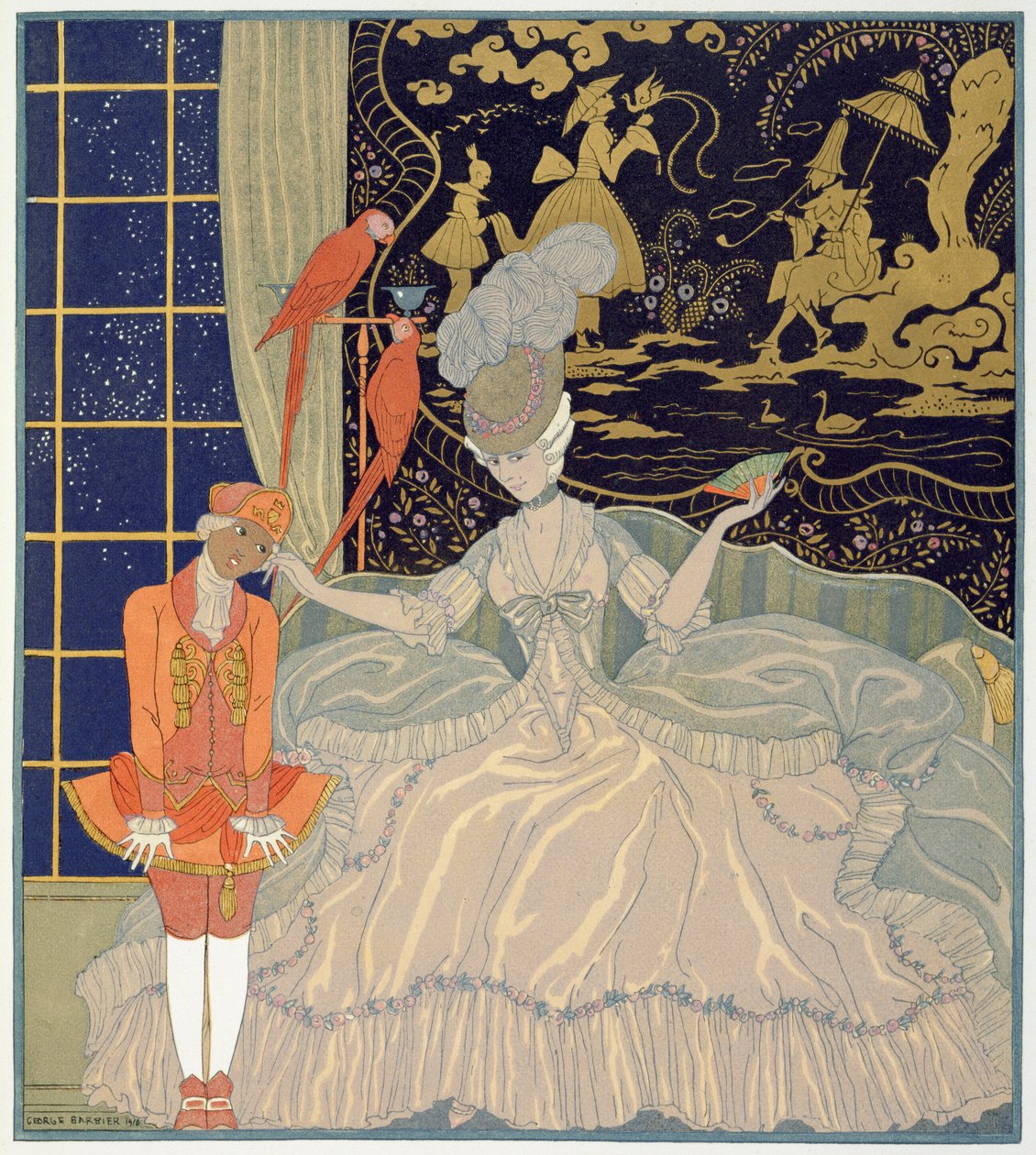 Punir a Página (cor litho) de Georges Barbier