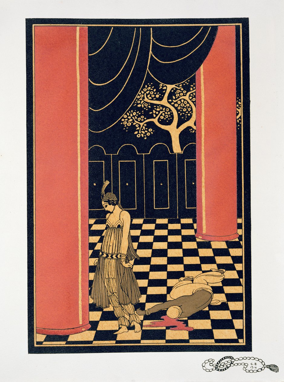 Tamara Karsavina (1885-1978) no papel de título de "Thamar de Georges Barbier