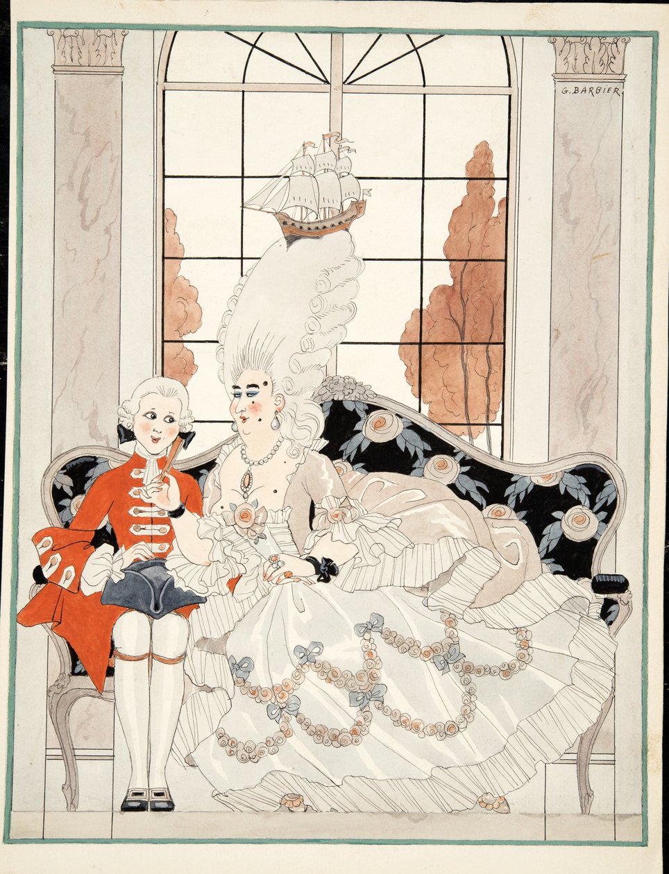 A Duquesa, c. 1930 (aguarela sobre papel) de Georges Barbier