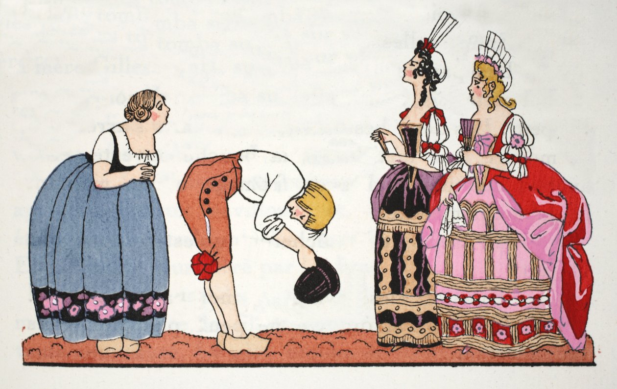 As Irmãs Feias da Cinderela (impressão pochoir) de Georges Barbier