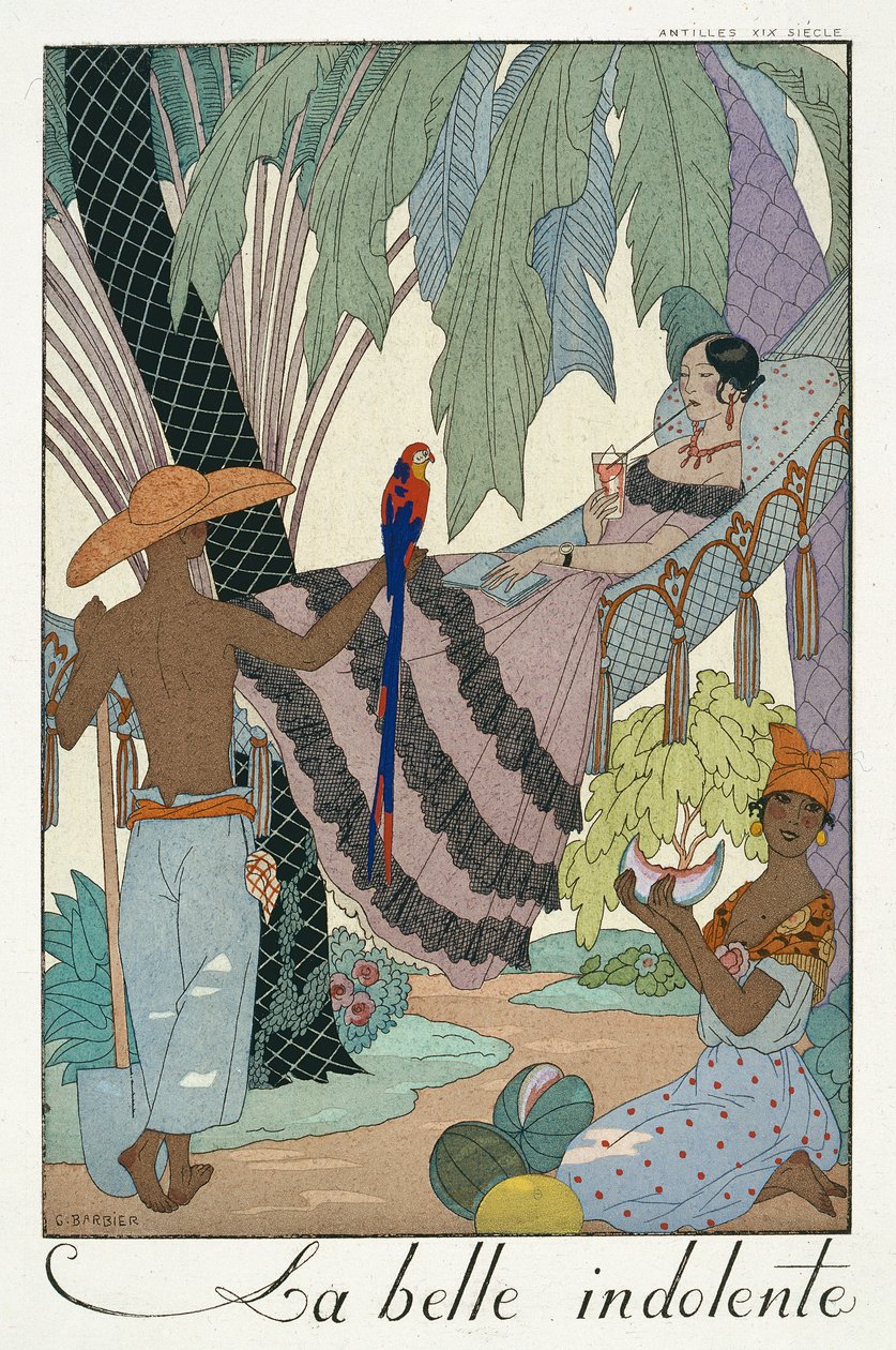 A beleza ociosa (impressão pochoir) de Georges Barbier