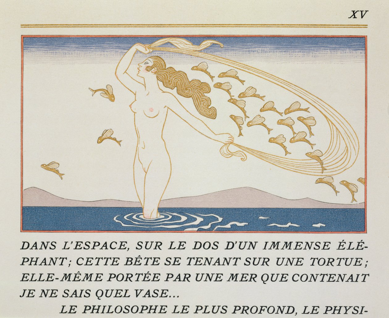 Mulher a vaguear pela água, ilustração de 