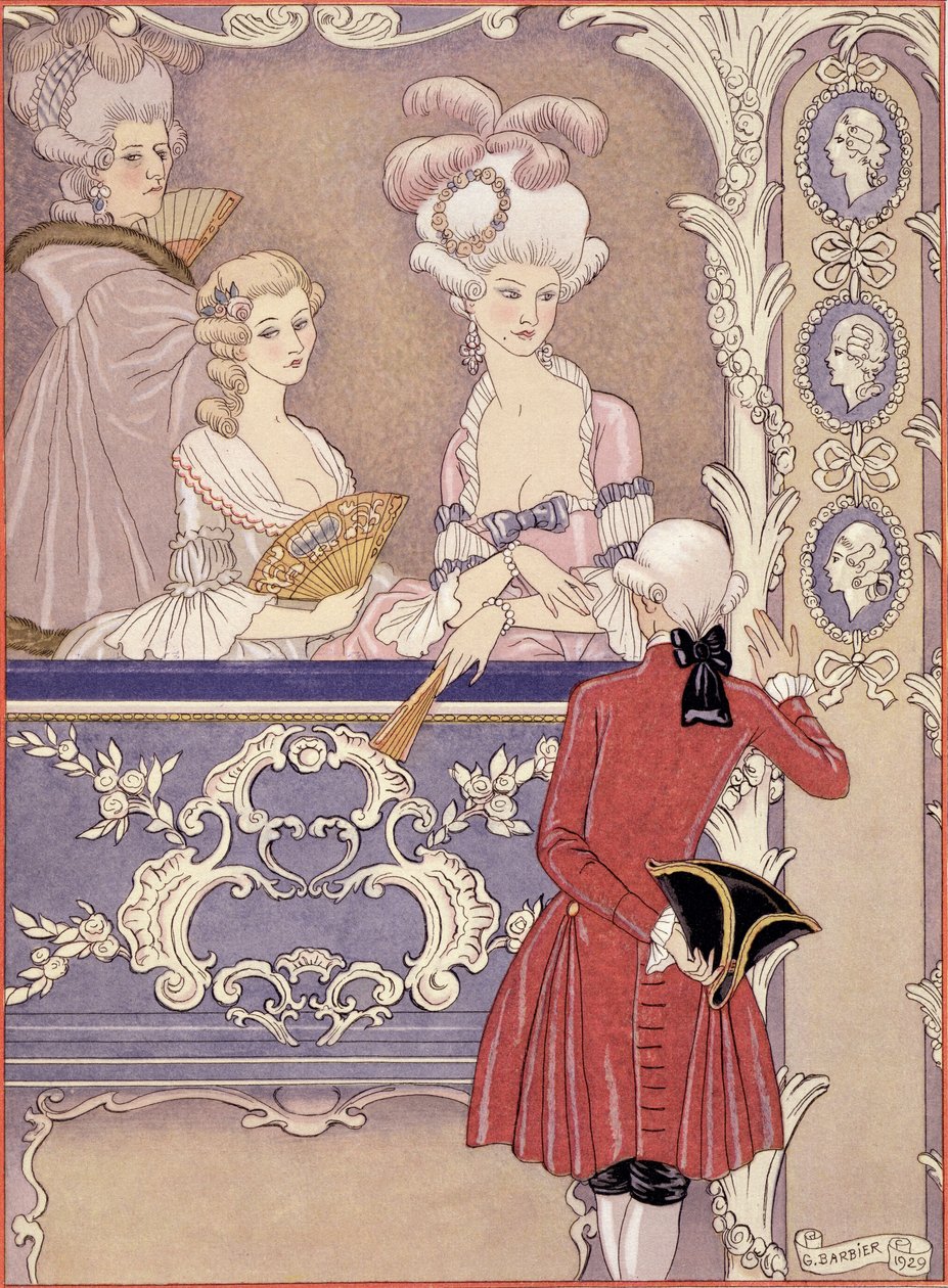 Mulheres em uma caixa de teatro, ilustração de 