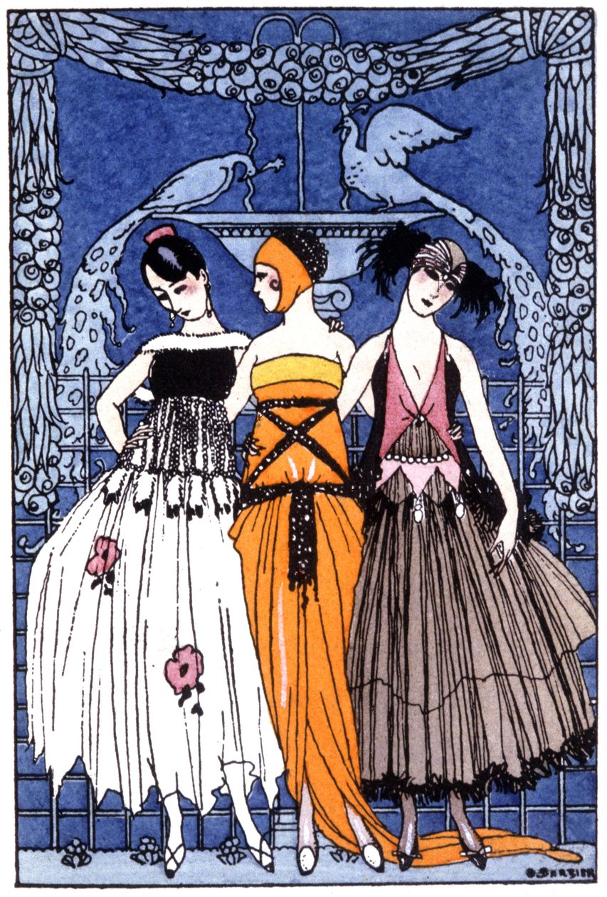 the three Graces, c. 1920 (gravura) de Georges Barbier