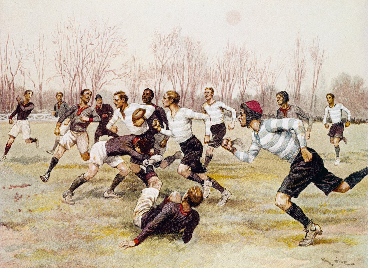 Foot Ball (Rugby), jogo do campeonato no Parc de Saint Cloud, calendário desportivo, Fevereiro de Georges Bertin Scott