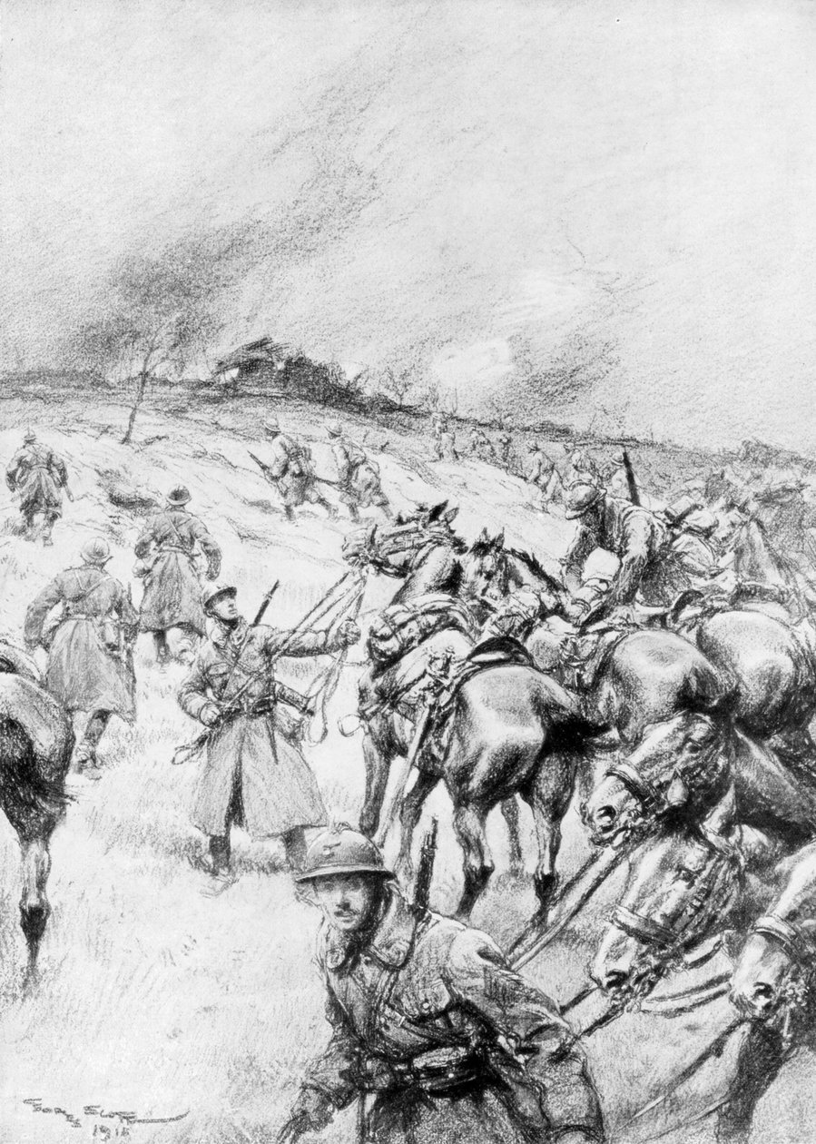 Cavalaria Francesa em Ação, 1918, 1926 de Georges Bertin Scott