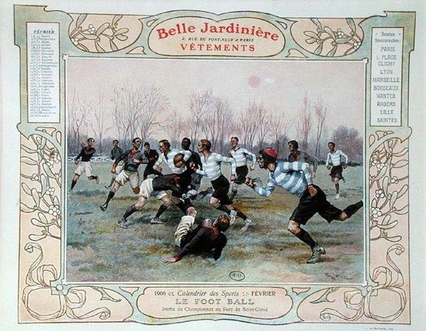 Rugby, ilustração para fevereiro de um calendário para a loja de roupas 