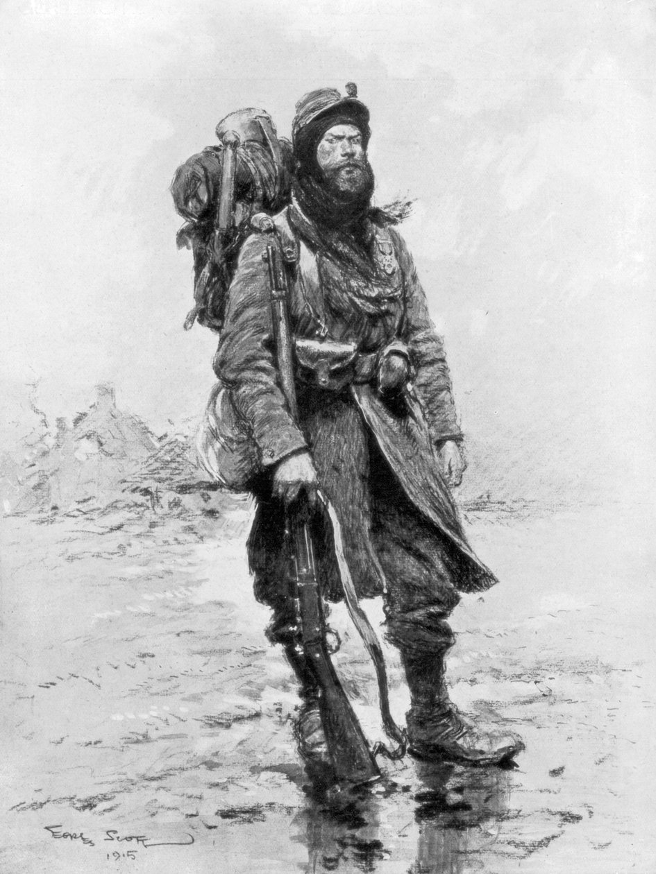 O soldado de 1915, o arquétipo de Poilu, 1915, 1926. de Georges Bertin Scott