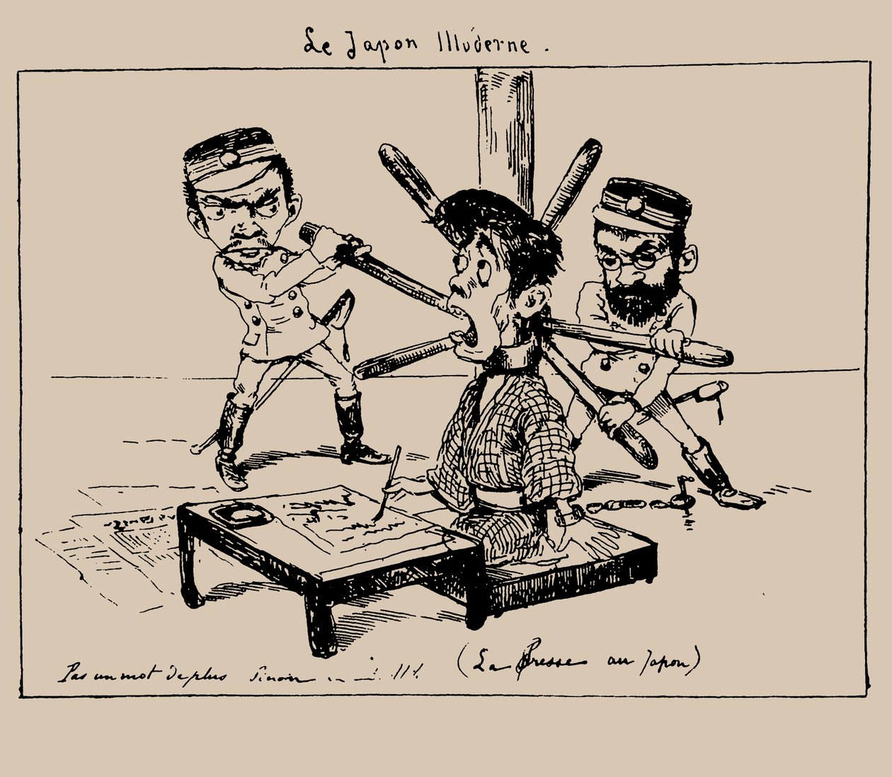 Le Japon illudere The Press no Japão, 1887. de Georges Bigot