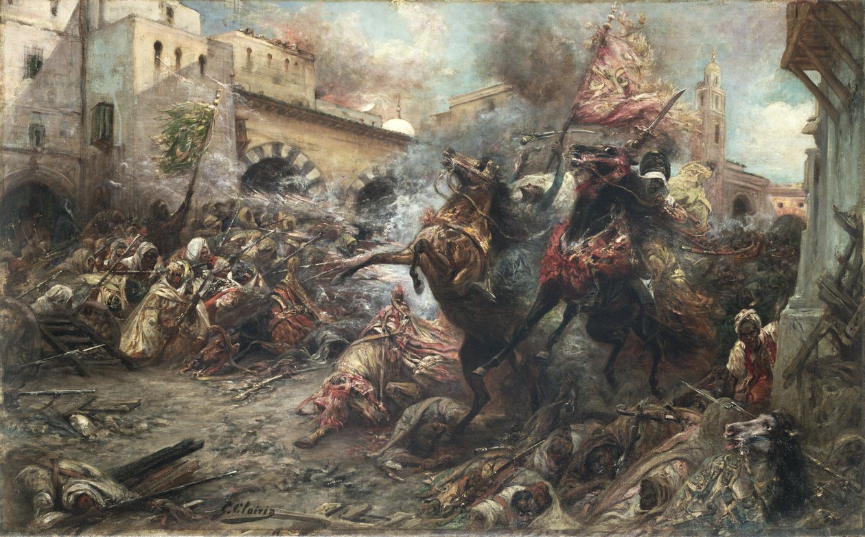 Árabes na batalha de Georges Clairin