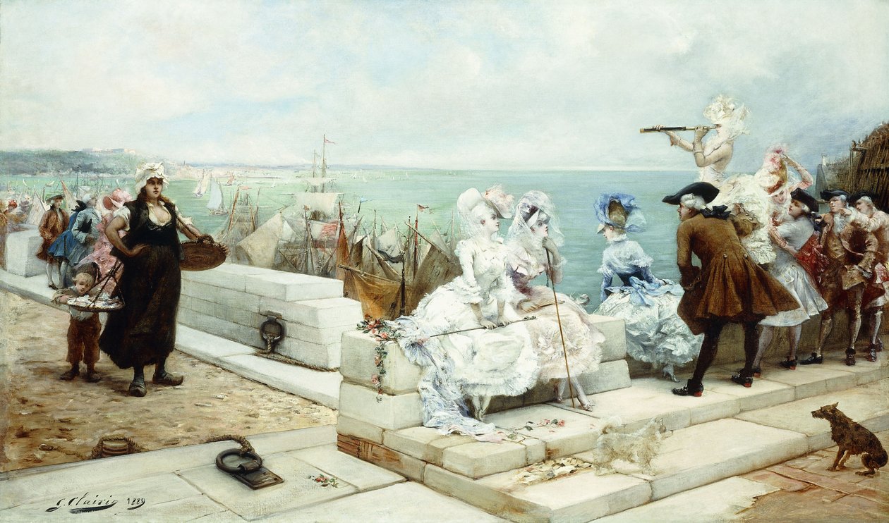 Figuras elegantes assistindo a regata, 1889 de Georges Clairin