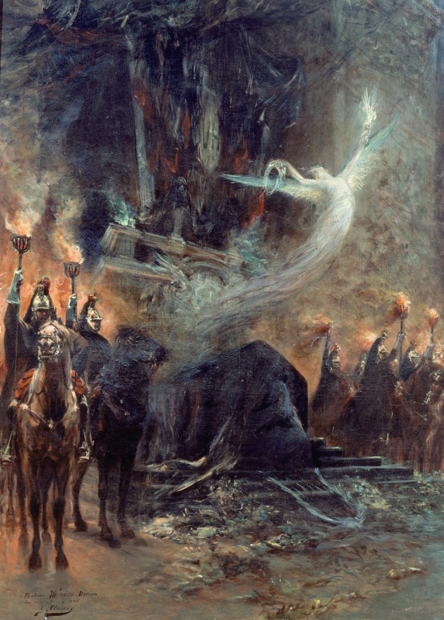 Funeral de Victor Hugo: a vigília sob o arco triunfal, 1885. de Georges Clairin