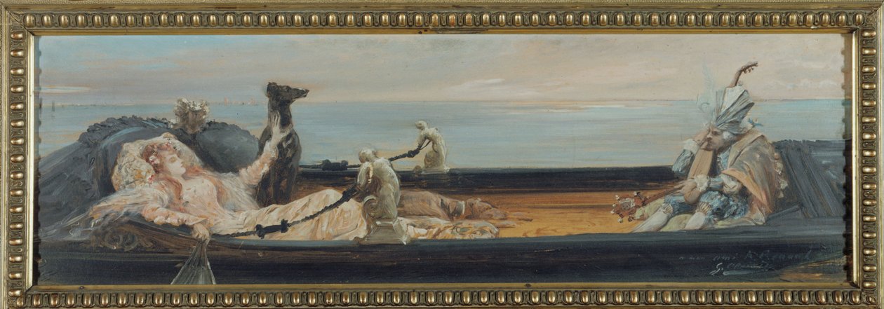 A gôndola, ca. 1896 (papel) de Georges Clairin