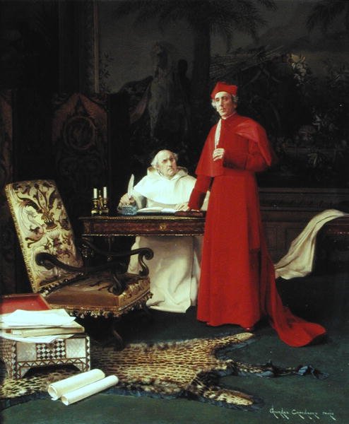Procura de inspiração (óleo no painel) de Georges Croegaert