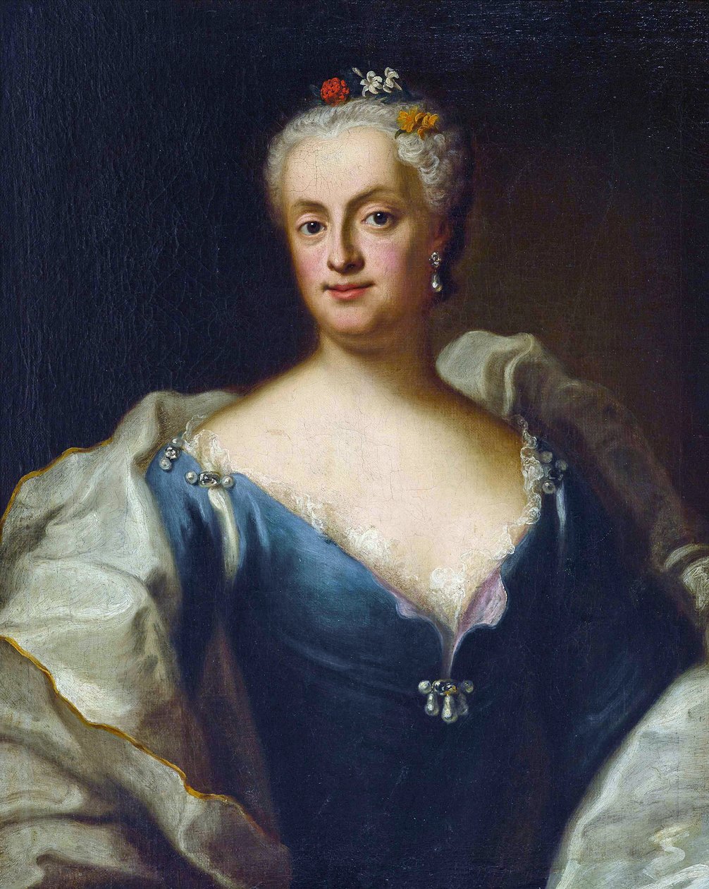 Marie-Anne de Saxe - (Marie Anne de Saxe) - Maria Anna Sophia da Saxónia, Electress da Baviera (1728-1797) - George Desmarees (1697-1776). Óleo sobre tela Dimensão : 80x64,5 cm Colecção Privada de Georges Desmarées