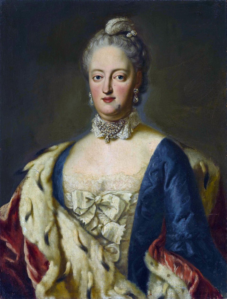 Marie Anne Josephe de Baviere - Duquesa Maria Anna Josepha da Baviera (1734-1776), Margravina de Baden-Baden - George Desmarees (1697-1776). Óleo sobre tela Dimensões : 80,5x61,5 cm Coleção Particular de Georges Desmarées