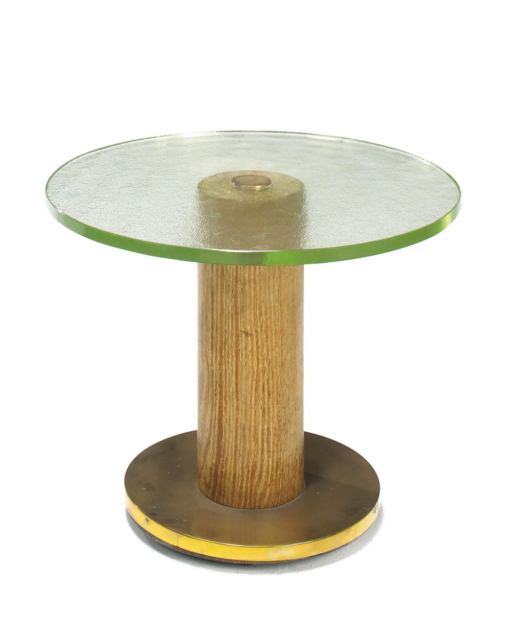 Uma mesa ocasional de carvalho, vidro e latão, c.1930 de Georges Djo Bourgeois