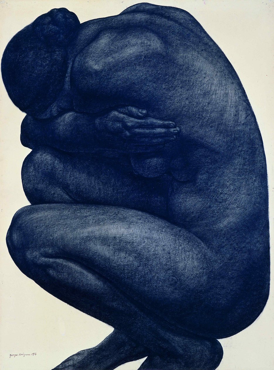 Agachado nu feminino, 1916. de Georges Dorignac