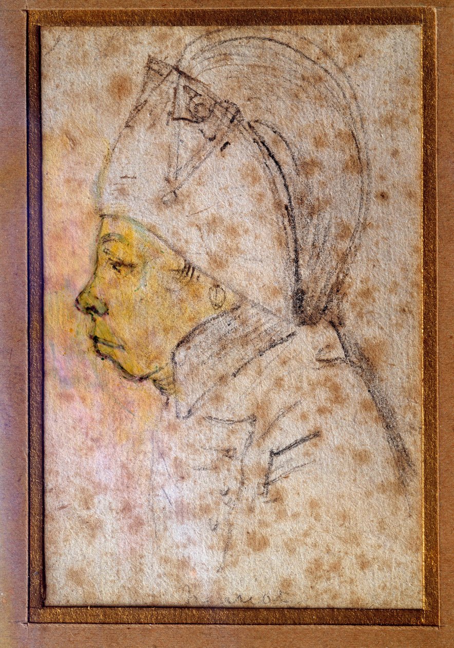 Retrato de François Hanriot (1761-1794) Desenho de Gabriel (século XVIII), Paris, Musee Carnavalet de Georges Francois Gabriel