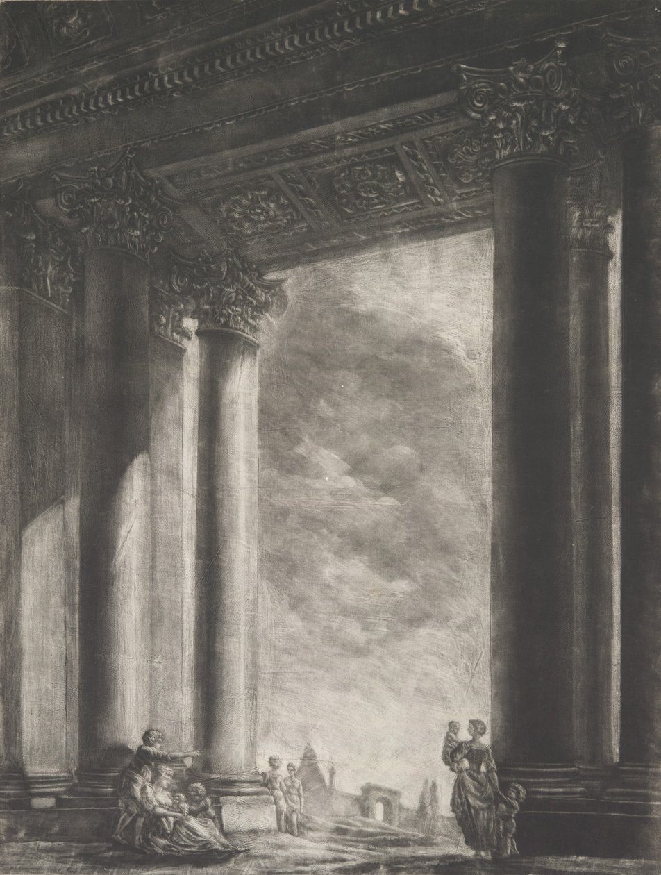 Uma vista do vestíbulo de Santa Maria Maggiore em Roma, 1765-67. de Georges François Blondel