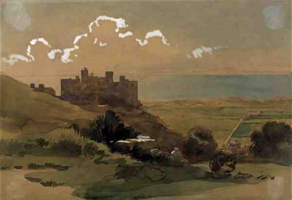 Castelo de Harlech, c.1913 (aguarela) de Georges Gascoyne