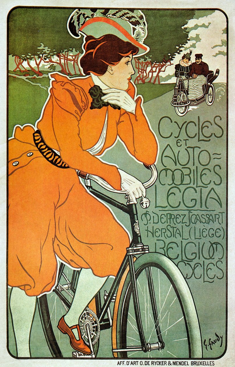 Cartaz publicitário Bicicletas Legia, Liège, Bélgica de Georges Gaudy