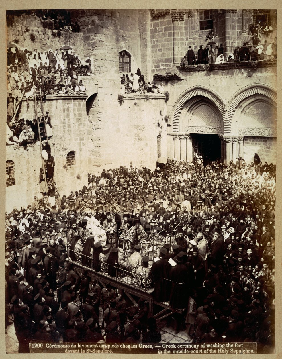 Cerimônia da lavagem dos pés, Igreja do Santo Sepulcro, Jerusalém de Georges Jeannin