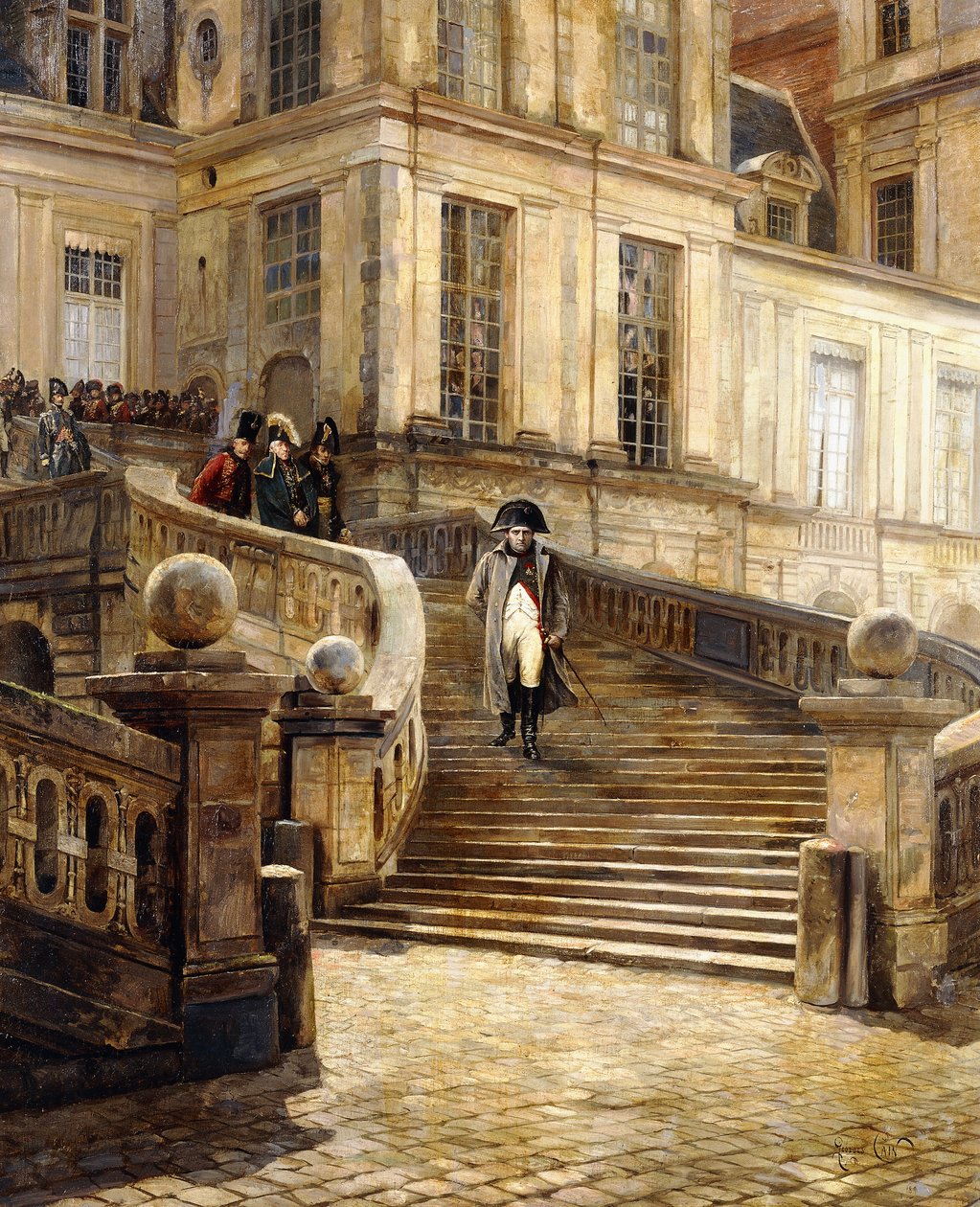 Abdicação de Napoleão, c.1890-1899 de Georges Jules Auguste Cain