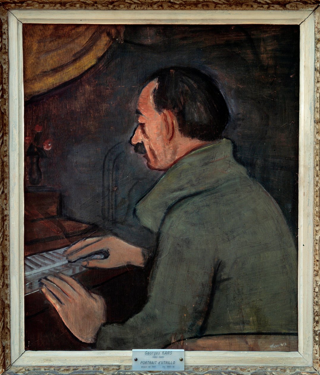 Retrato de Maurice Utrillo (1883-1955), pintor francês. Pintura de Georges Kars (1882-1955), século XX. Óleo sobre tela. Dim: 0,56 X 0,47m. Lião. Museu de Belas Artes. Cuidado! A utilização desta obra pode ser sujeita a um pedido de autorização de terceiro de Georges Kars