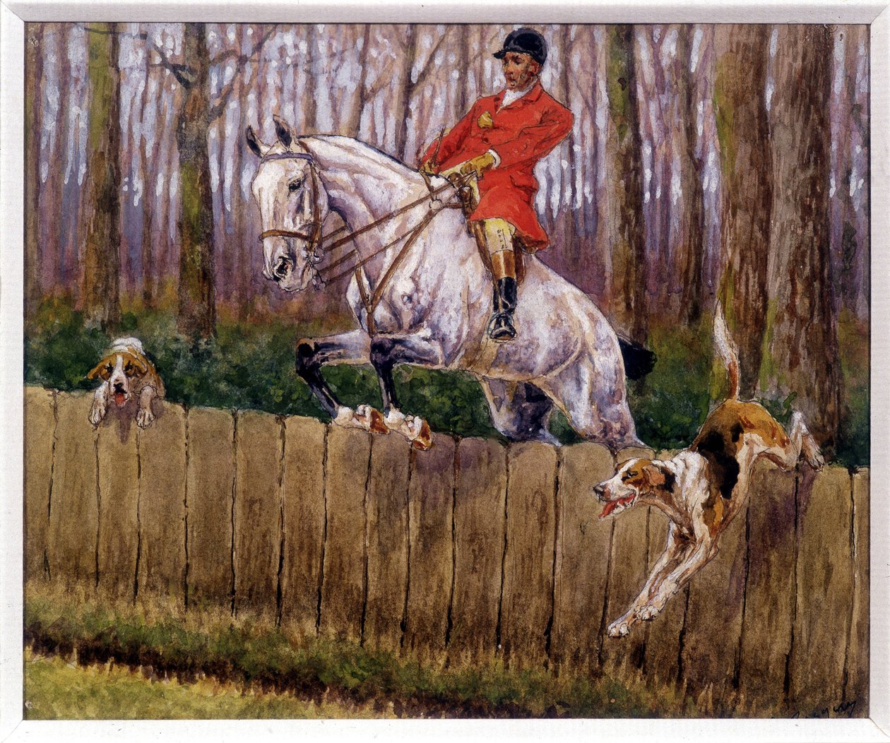 Caça - desenho de Georges La Roque, cerca de de Georges La Roque