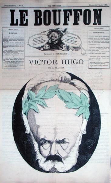 Caricatura de Victor Hugo (1802-85) da capa do 