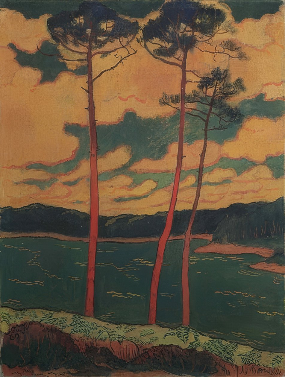 Os pinheiros vermelhos. 1888 de Georges Lacombe