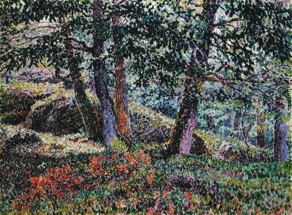 Carvalhos e arbustos de mirtilo de Georges Lacombe