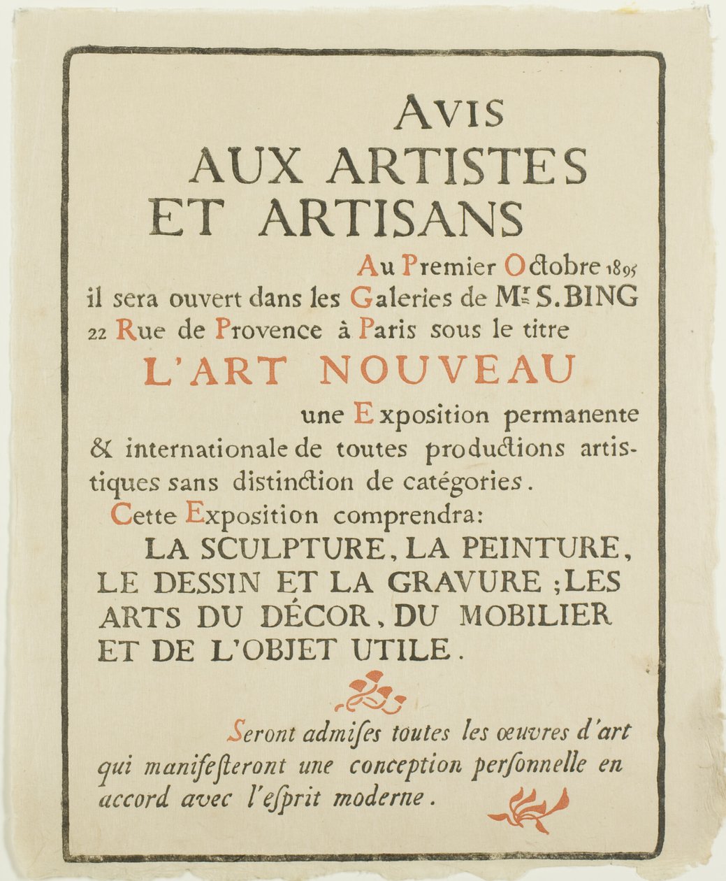 Aviso aos artistas e artesãos de Georges Lemmen