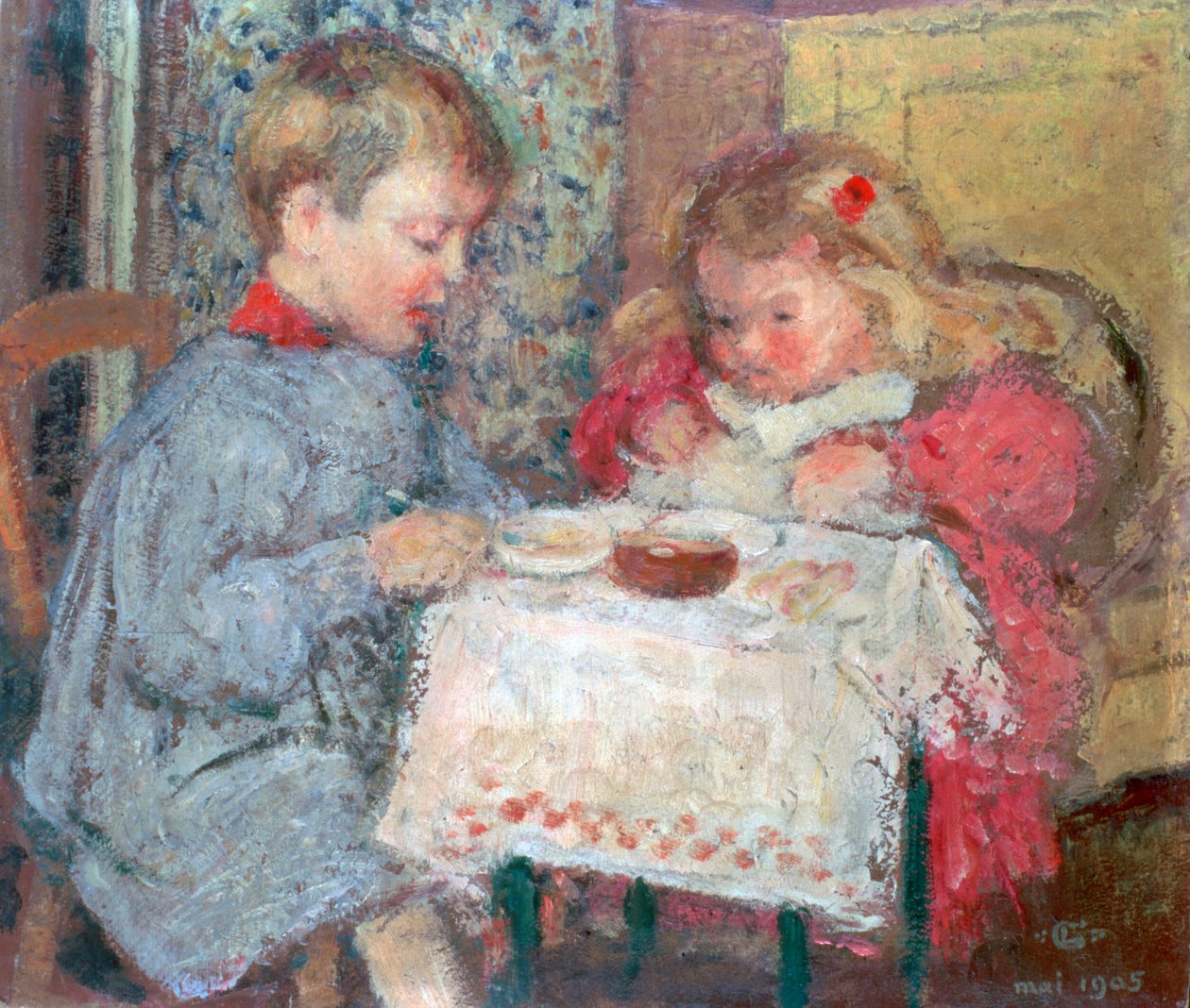 O jantar das bonecas, 1905 de Georges Lemmen